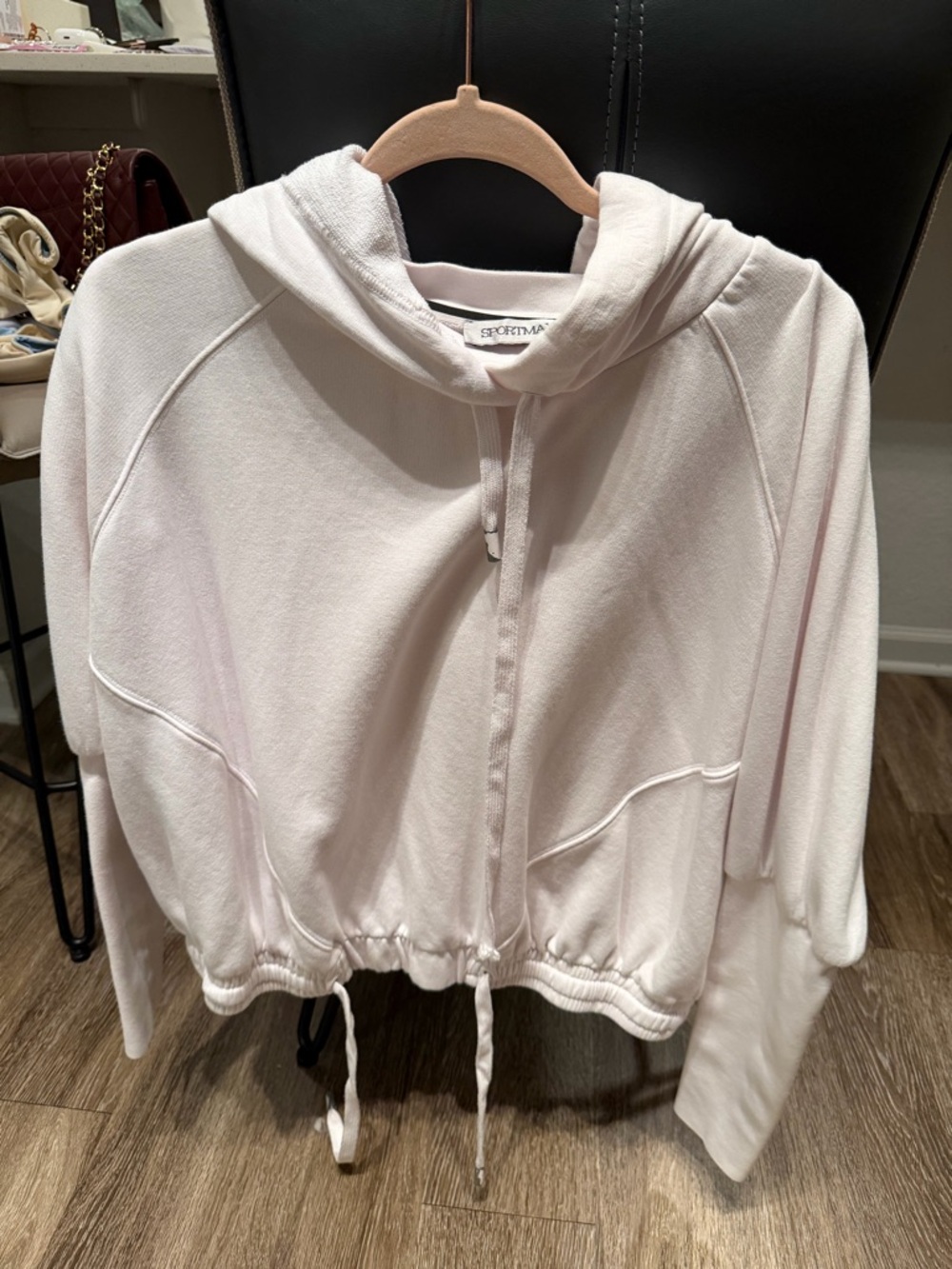 Sportmax White hoodie with adjustable drawstring